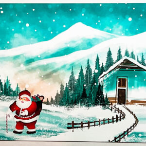 Merry Christmas postcard. Santa Claus is coming.