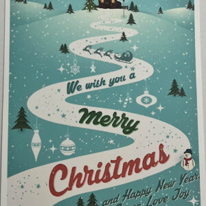 Merry Christmas Card. The road to Santa's house.