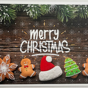 Merry Christmas card. Merry Christmas with cookies.